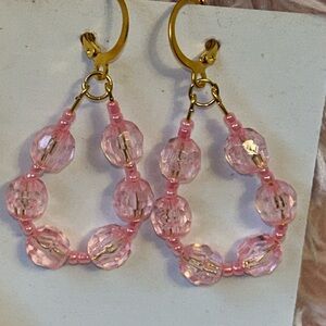 Elegant Pink Beaded Earrings